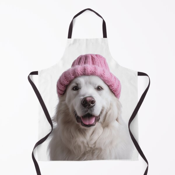 Item preview, Cozy Great Pyrenees dog Wearing Pink Winter Hat Trendy Animal Fashion Artwork designed and sold by LazyOwlStore.