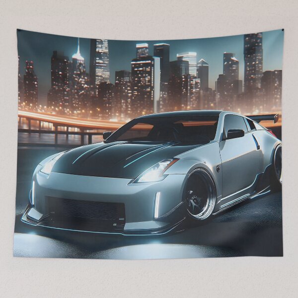Item preview, White tuned Nissan Z at night in front of a city designed and sold by Salimgor Hangaround Music.