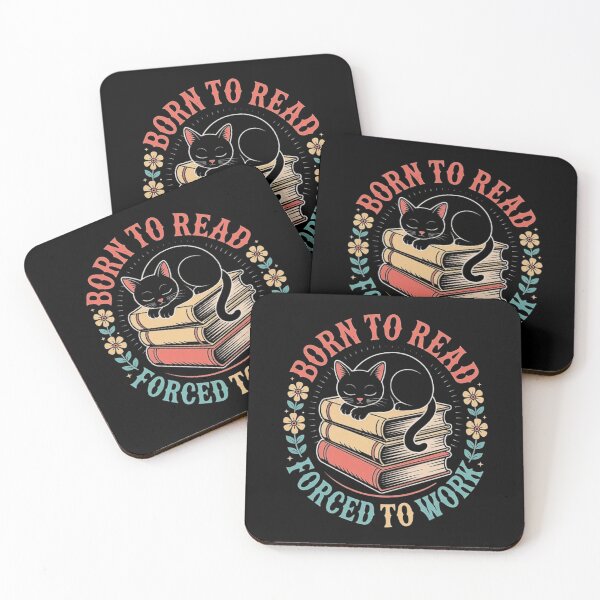 Item preview, Cute Cat Sleeping on Books - Born to Read Forced to Work Funny Book Lover Design designed and sold by love3617.