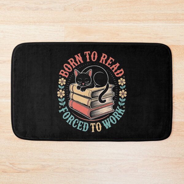 Item preview, Cute Cat Sleeping on Books - Born to Read Forced to Work Funny Book Lover Design designed and sold by love3617.