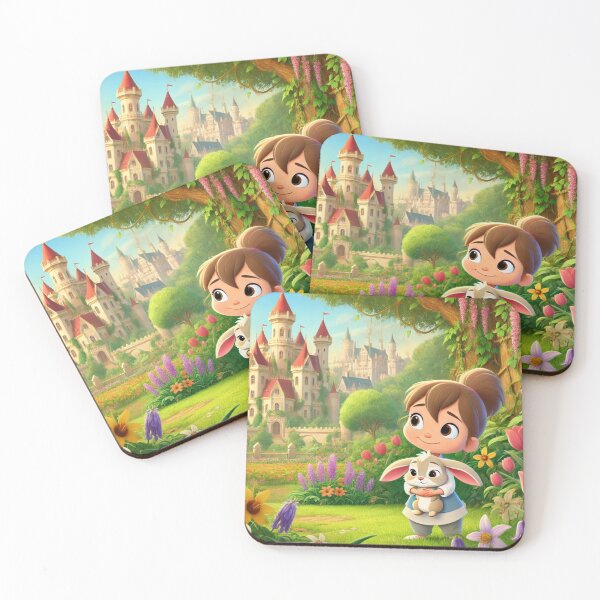 Item preview, Cartoon of a girl and a rabbit designed and sold by Nuynuyshop.