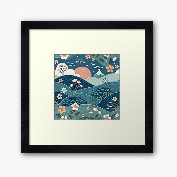 Item preview, Blue Peaceful landscape designed and sold by trendspatterns.