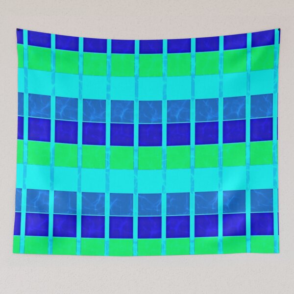 Item preview, Blue Green Tile Pattern – Water-Inspired Mosaic Grid Design designed and sold by larissa-myrie.