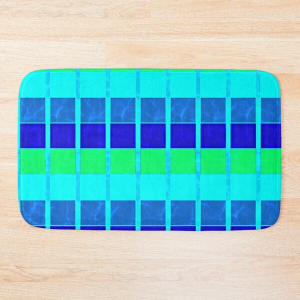 Item preview, Blue Green Tile Pattern – Water-Inspired Mosaic Grid Design designed and sold by larissa-myrie.