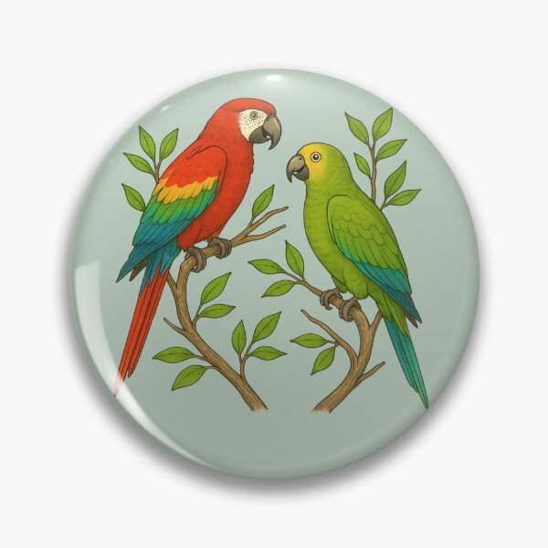 Item preview, Tropical Parrots on Branches designed and sold by Myra365Art.