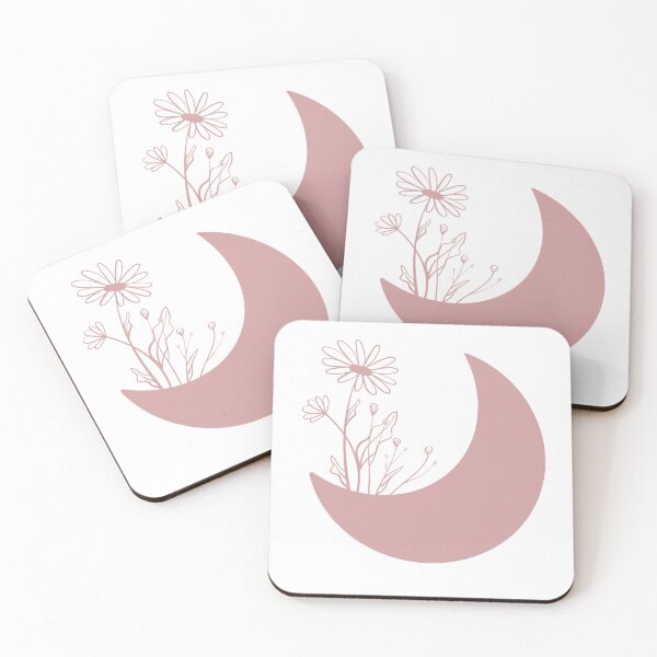 Item preview, Soft Pink Botanical Crescent Moon Art designed and sold by Pattern&Pixel.