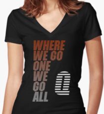 Where We Go One We Go All - Tigerstripes - QAnon Women's Fitted V-Neck T-Shirt