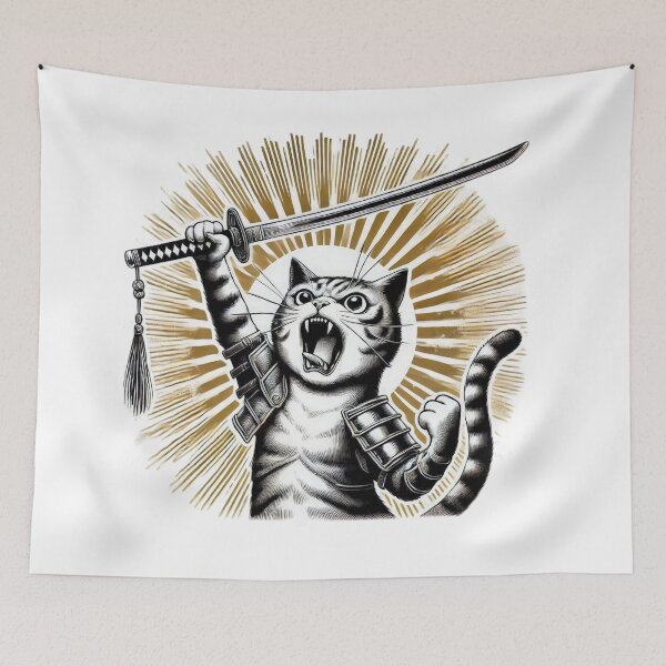 Item preview, cute funny cat knight cat with a sword , cute cat,cute funny,funny cat designed and sold by Expressions-Sel.