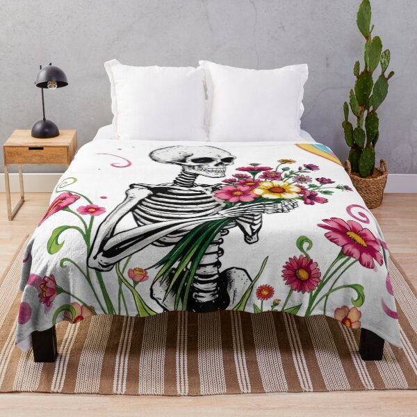 Item preview, Skeleton in Bloom – Floral Goth Aesthetic Art designed and sold by Rothnaric.
