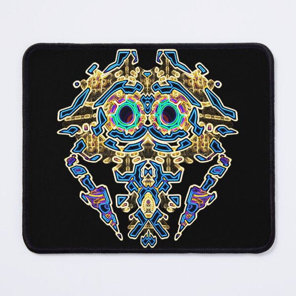 Item preview, Robot Head Abstract Blue Gold designed and sold by Static-Fractal.
