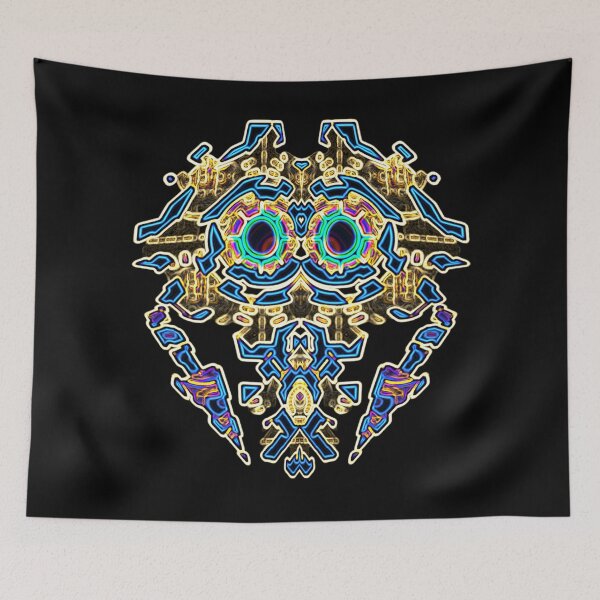 Item preview, Robot Head Abstract Blue Gold designed and sold by Static-Fractal.