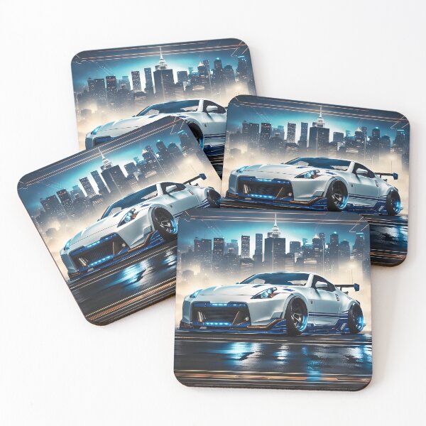 Item preview, White Blue Tuned Nissan Z City Skyline designed and sold by Salimgor Hangaround Music.