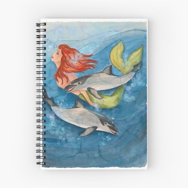 Item preview, mermaid with dolphins designed and sold by DariaCeppelli.