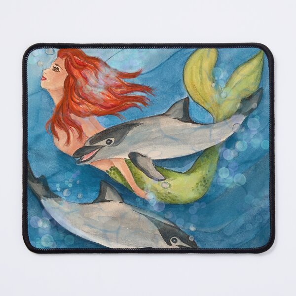 Item preview, mermaid with dolphins designed and sold by DariaCeppelli.