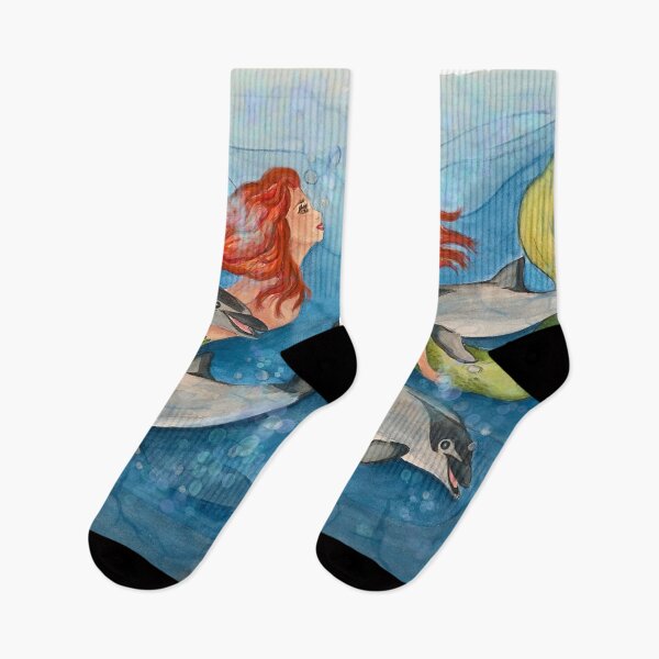 Item preview, mermaid with dolphins designed and sold by DariaCeppelli.