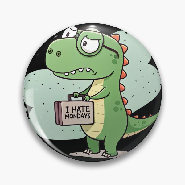 Item preview, Fat T-Rex Hates Mondays – Funny Office Animal Cartoon designed and sold by catinheaven.