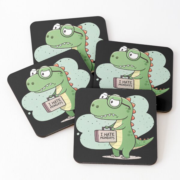 Item preview, Fat T-Rex Hates Mondays – Funny Office Animal Cartoon designed and sold by catinheaven.