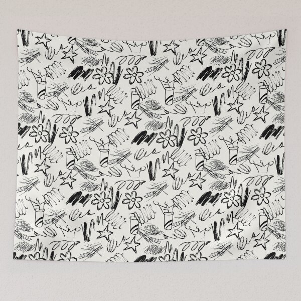 Item preview, Black & White Ink Sketch Doodles designed and sold by ZaisArtStudio.