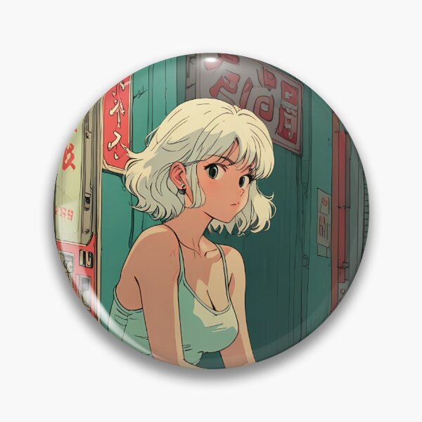 Item preview,  Anime Girl with white hair on the street designed and sold by BOZGO.
