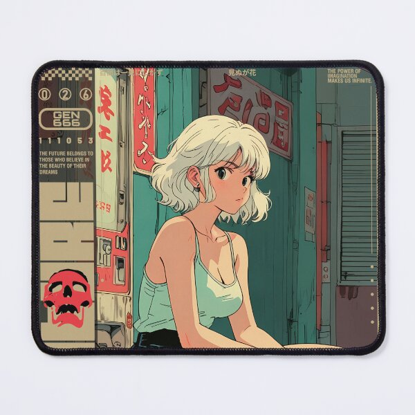 Item preview, Anime Girl with white hair on the street designed and sold by BOZGO.
