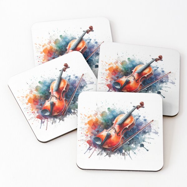 Item preview, Watercolor Violin with Bow and Notes designed and sold by paulrommer.