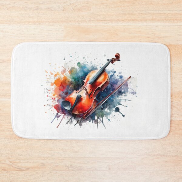 Item preview, Watercolor Violin with Bow and Notes designed and sold by paulrommer.