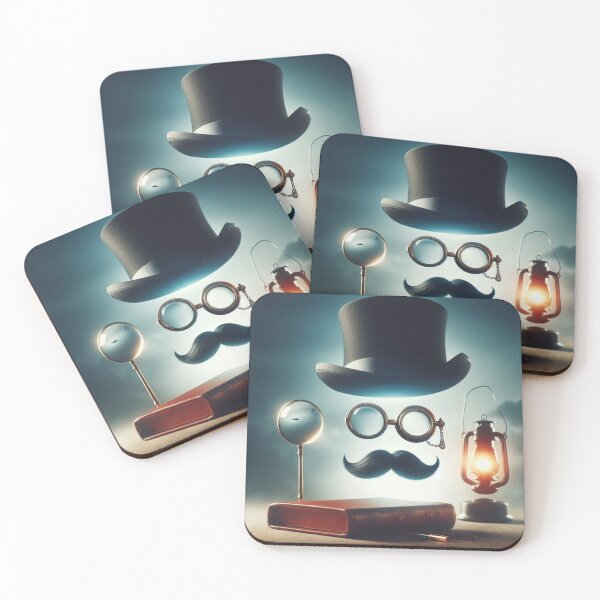 Item preview, Floating Top Hat, Monocle & Mustache – Gentleman Silhouette Art designed and sold by ashokreddy343.