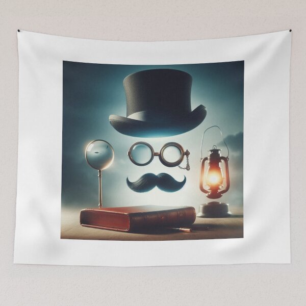 Item preview, Floating Top Hat, Monocle & Mustache – Gentleman Silhouette Art designed and sold by ashokreddy343.