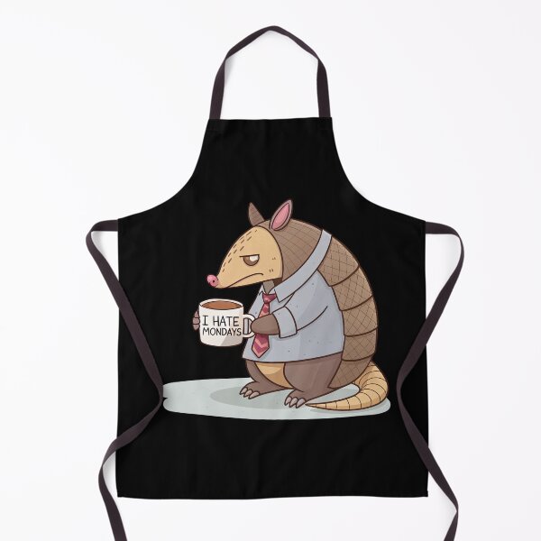 Item preview, Fat Armadillo Hates Mondays – Funny Office Animal Cartoon designed and sold by catinheaven.