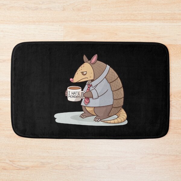 Item preview, Fat Armadillo Hates Mondays – Funny Office Animal Cartoon designed and sold by catinheaven.