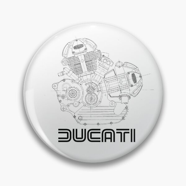 Item preview, Ducati V-Twin diagram with Old-Style Text Logo Black designed and sold by fullstackphotos.
