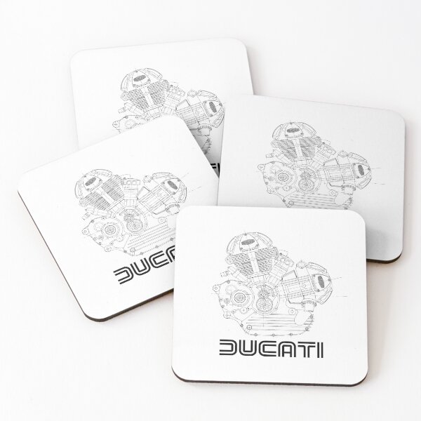 Item preview, Ducati V-Twin diagram with Old-Style Text Logo Black designed and sold by fullstackphotos.