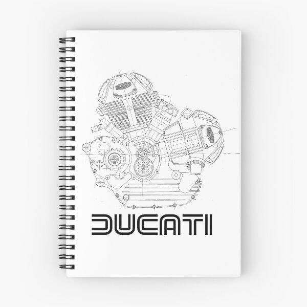 Item preview, Ducati V-Twin diagram with Old-Style Text Logo Black designed and sold by fullstackphotos.