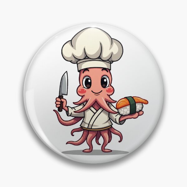 Item preview, Sushi Chef Squid – Funny Japanese Cooking Octopus designed and sold by MzulhilmiZam.