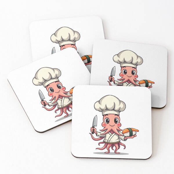 Item preview, Sushi Chef Squid – Funny Japanese Cooking Octopus designed and sold by MzulhilmiZam.