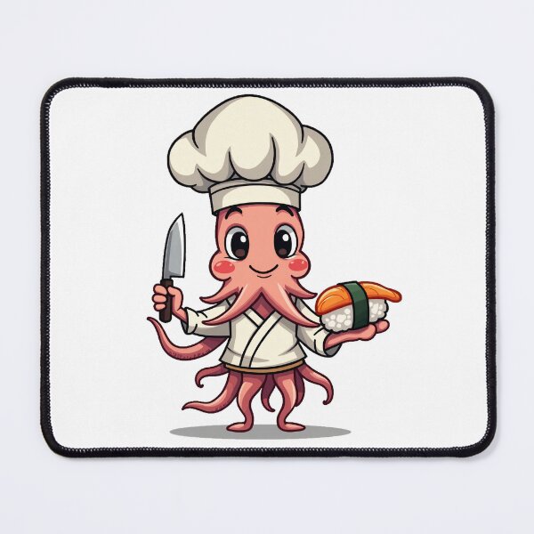 Item preview, Sushi Chef Squid – Funny Japanese Cooking Octopus designed and sold by MzulhilmiZam.