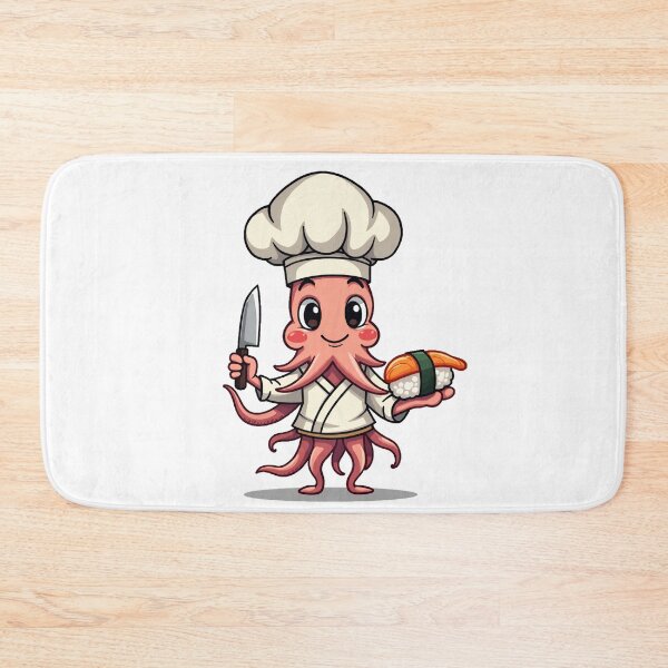 Item preview, Sushi Chef Squid – Funny Japanese Cooking Octopus designed and sold by MzulhilmiZam.