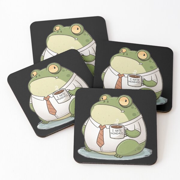 Item preview, Fat Frog Hates Mondays – Funny Office Animal Cartoon designed and sold by catinheaven.