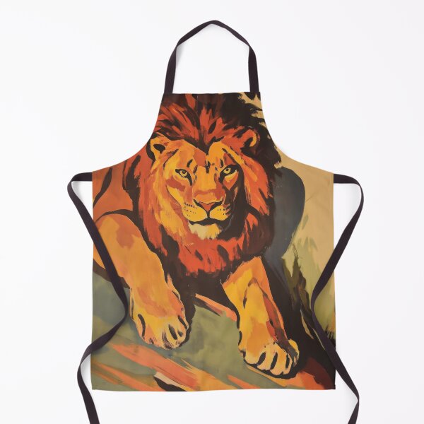 Item preview, Vintage lithograph: Lion in the jungle designed and sold by ArtHouseNiklas.