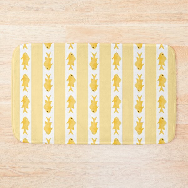 Item preview, Coastal Fish Stripes Contemporary Cottage Pattern in Pastel Yellow and White designed and sold by kierkegaard.