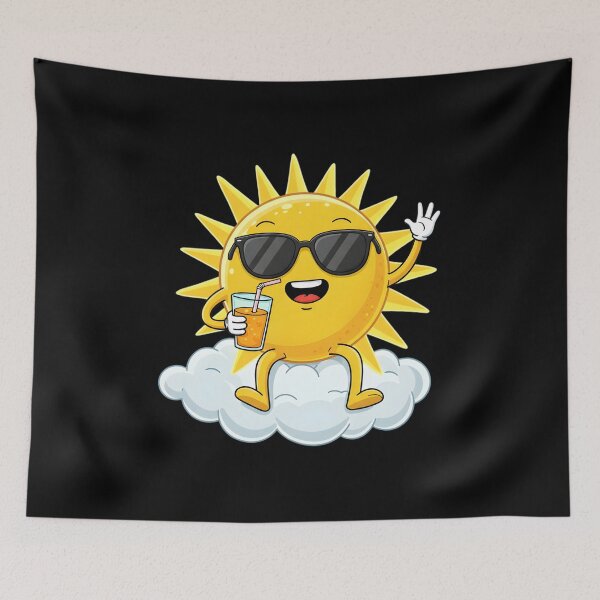 Item preview, Cool Cartoon Sun with Sunglasses & Juice – Cute Summer Sticker designed and sold by Unlimited-Style.