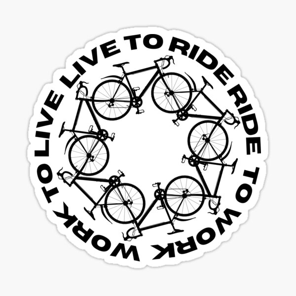 Item preview, Live to Ride, Ride to Work, Work to live Design Black designed and sold by CycleNYC_Designs.