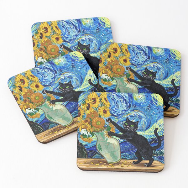 Item preview, Cat and Sunflowers, Van Gogh style designed and sold by AgingeR.
