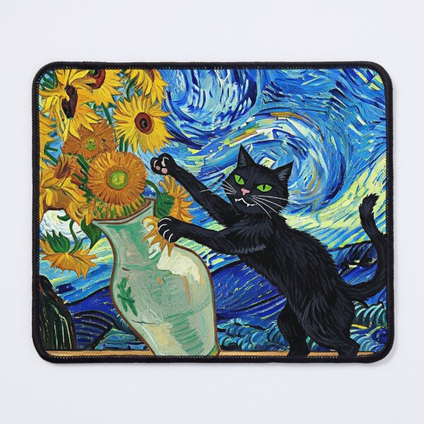 Item preview, Cat and Sunflowers, Van Gogh style designed and sold by AgingeR.