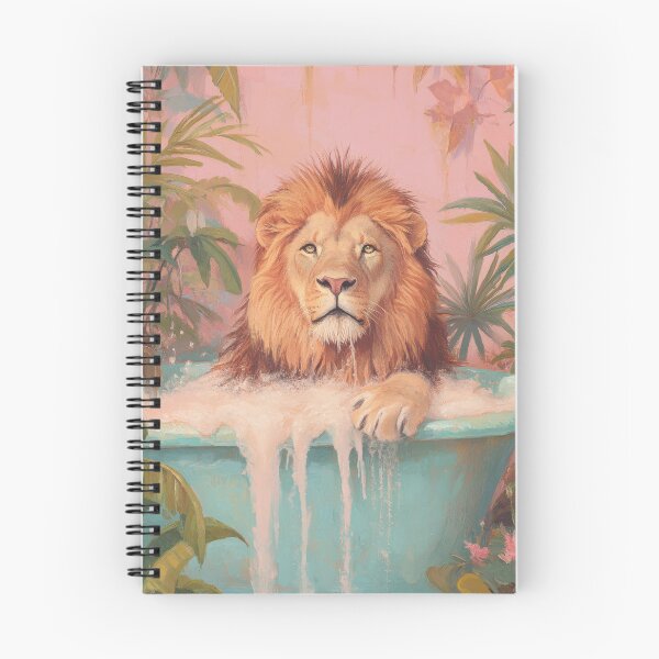 Item preview, Lion in bathtub – dreamlike oil painting designed and sold by ArtHouseNiklas.