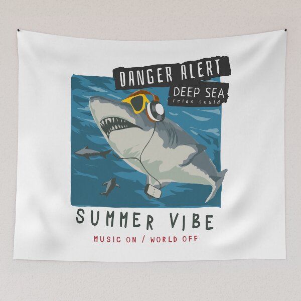 Item preview, Shark Danger Alert Deep Sea designed and sold by HOUNDDOG.STUDIO.