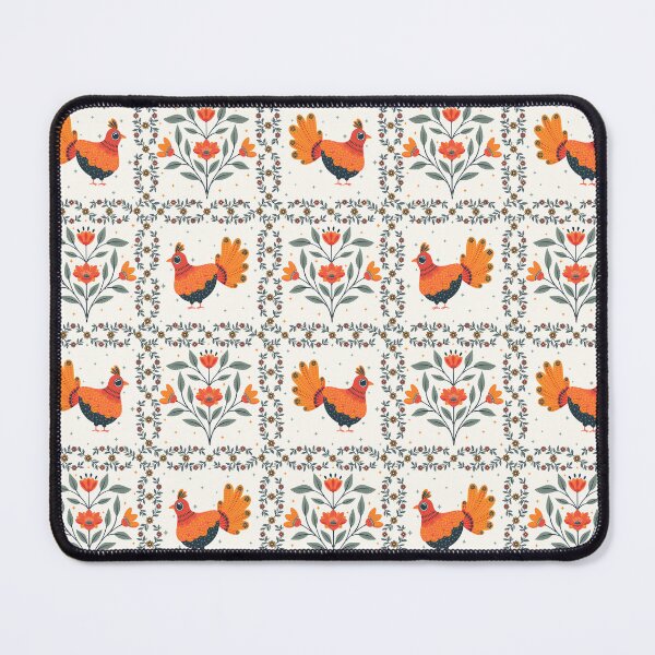 Item preview, Vintage folk quilt from grandma, chickens and florals designed and sold by OzdeBayer.