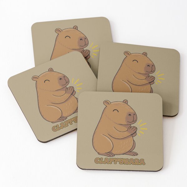 Item preview, Happy Capybara - Clappybara - Cartoon Illustration designed and sold by Yeomans Cartoons.