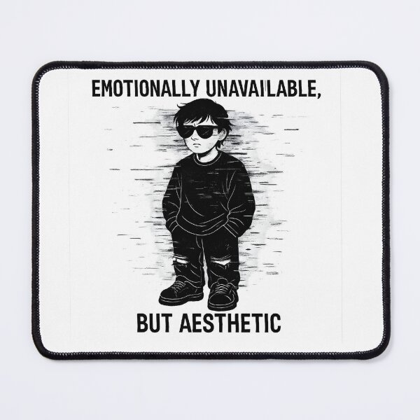 Item preview, Emotionally Unavailable, but Aesthetic – Glitchcore Sad Boi Sticker designed and sold by Lurixo.
