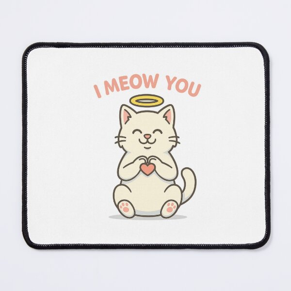 Item preview, I Meow You – Cute Angel Cat Cartoon Love Quote designed and sold by PetSoulPrints.